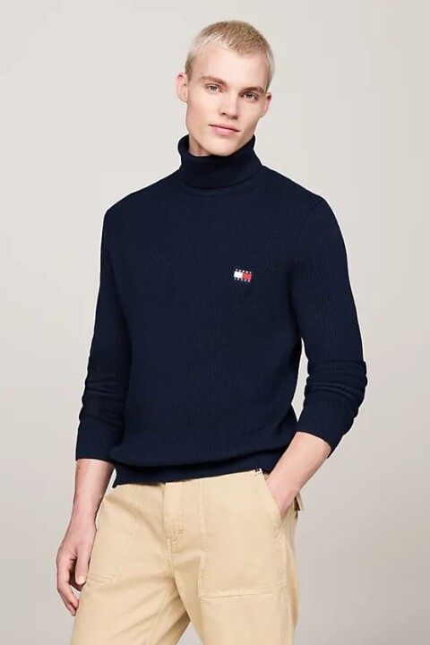 Erkek Boğazlı Kazak - Lacivert 