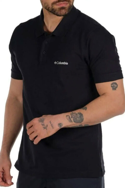 Erkek Cascade Range Solid Polo Kısa Kollu T-Shirt - Siyah 