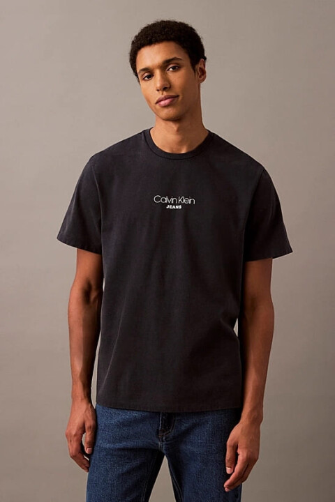 Erkek Ck Acid Wash 20s T-Shirt - Siyah 