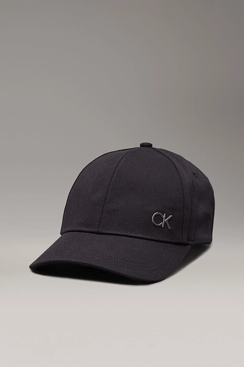 Erkek Ck Bombed Metal Logo Şapka - Siyah 