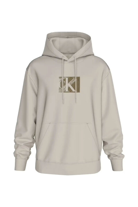 Erkek Ck Box Kapüşonlu Sweatshirt - Gri 
