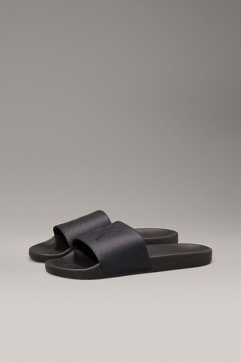 Erkek Ck Canvas Logo Terlik - Siyah 