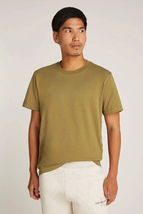 Erkek Ck Logo Tape T-Shirt - Yeşil 