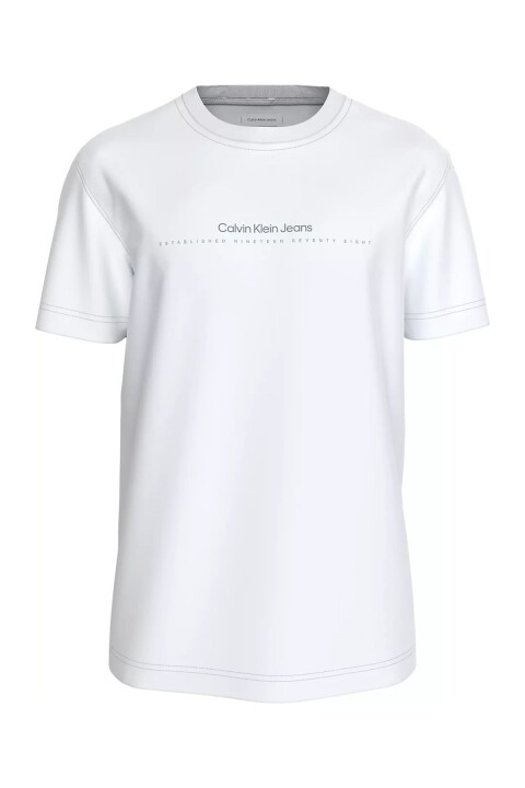 Erkek Ck Minimal Logo T-Shirt - Beyaz 