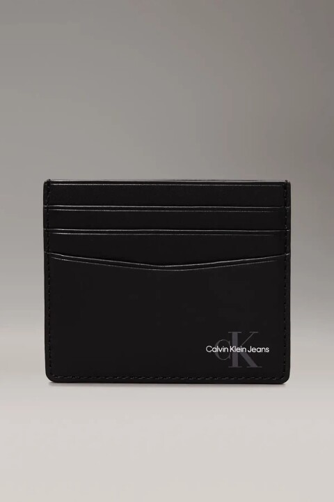 Erkek Ck Monogram Soft Cardcase Kartlık - Siyah 