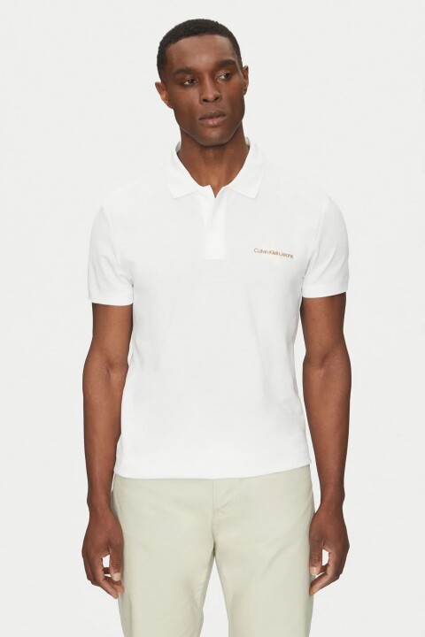Erkek Ck Monologo Polo T-Shirt - Beyaz 