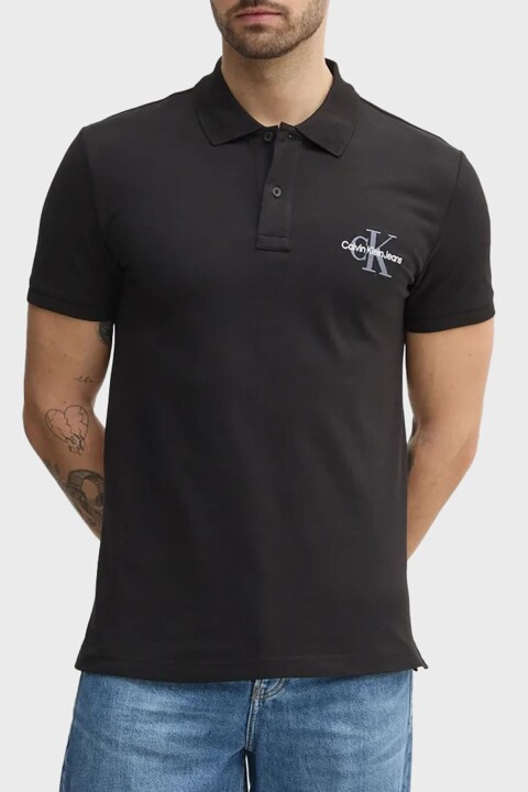 Erkek Ck Monologo Polo T-Shirt - Siyah 