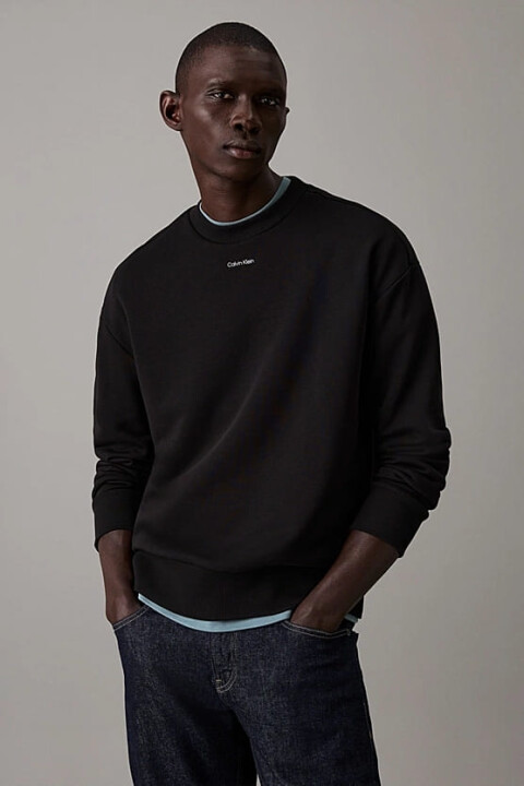 Erkek Ck Nano Logo Sweatshirt - Siyah 