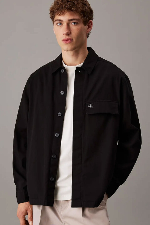 Erkek CK Regular Pamuklu Gömlek Ceket - Siyah 