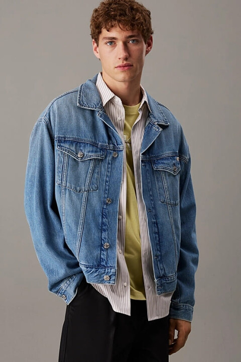 Erkek Ck Relaxed Denim Ceket - Mavi 