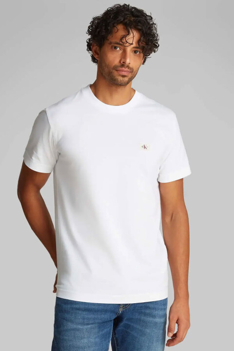 Erkek Ck Woven Label Regular T-Shirt - Beyaz 