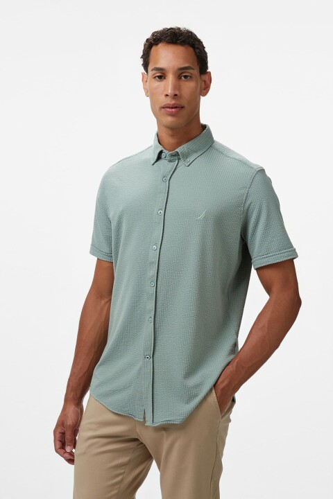 Erkek Classic Fit Gömlek - Yeşil 
