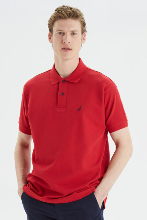 Erkek Classic Fit Kısa Kollu Polo T-Shirt - Kırmızı 