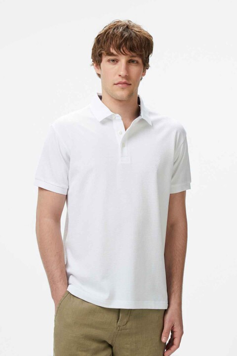 Erkek Classic Fit Polo - Beyaz 