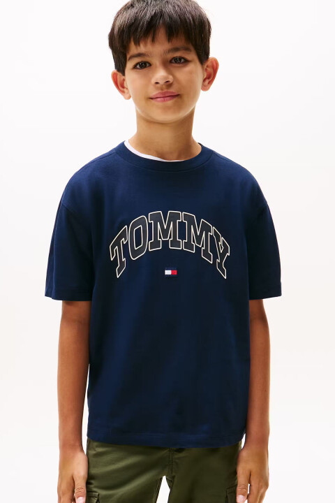 Erkek Çocuk Baskılı Kısa Kollu T-Shirt – Lacivert 