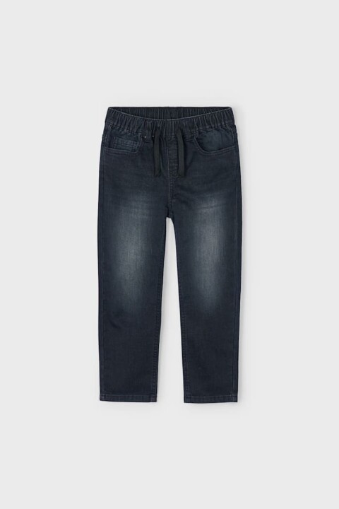 Erkek Çocuk Beli Lastikli 5 Cepli Jogger Jean Pantolon - Siyah 