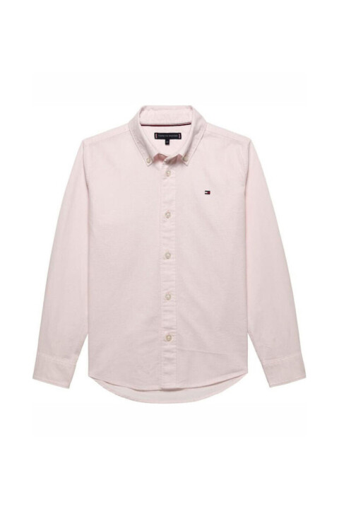 Erkek Çocuk Düğmeli Yaka Oxford Gömlek - Pembe 