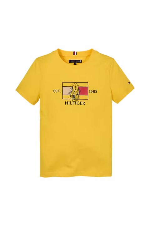 Erkek Çocuk Hilfiger Bayrak Yat Uygulamalı T-Shirt - Sarı 