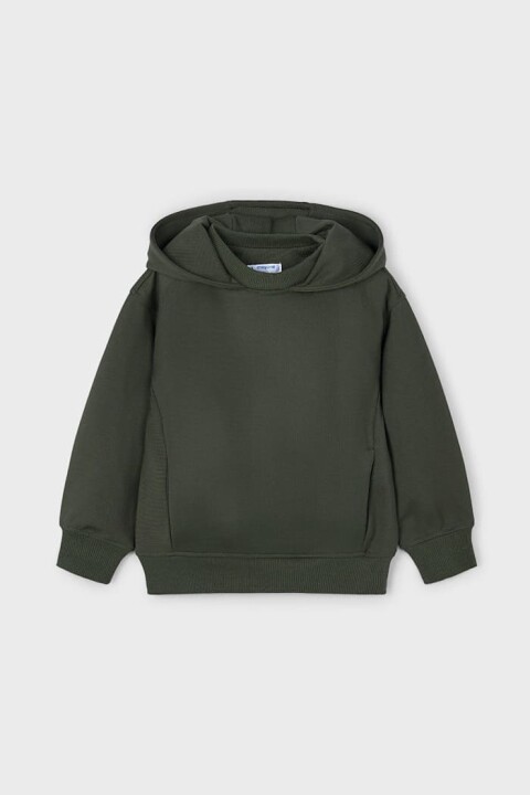 Erkek Çocuk Kapüşonlu Basic Sweatshirt - Haki 