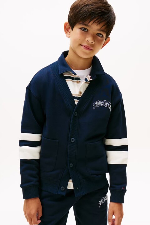 Erkek Çocuk Kolu Çizgili Kolej Hırka - Lacivert 