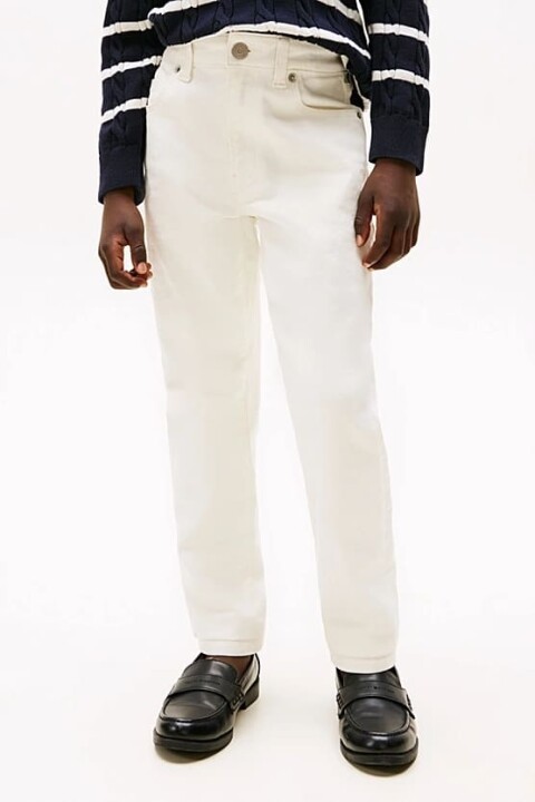 Erkek Çocuk Modern Straight Pantolon - Beyaz 