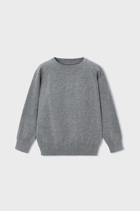 Erkek Çocuk Reglan Kollu Basic Triko Kazak - Gri 