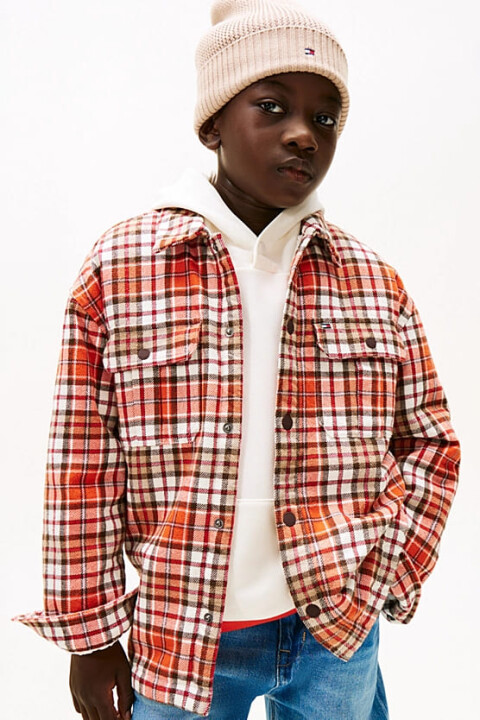 Erkek Çocuk Regular Fit Düşük Omuz Ekoseli Gömlek Ceket - Çok Renkli 