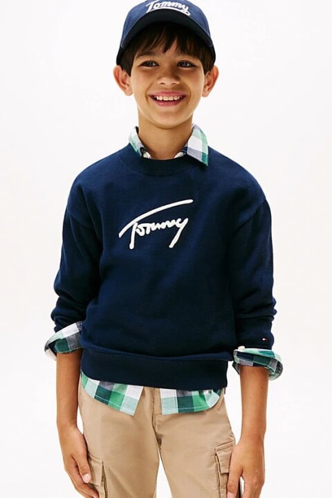 Erkek Çocuk Regular Fit Grafik Nakışlı Triko Kazak - Lacivert 