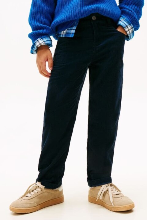 Erkek Çocuk Skater Fit Kadife Pantolon - Lacivert 