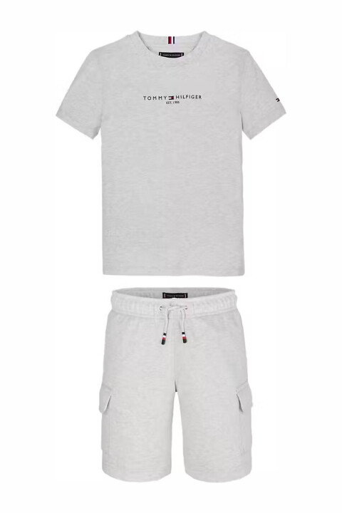 Erkek Çocuk T-Shirt Ve Cargo Şort Set - Gri 
