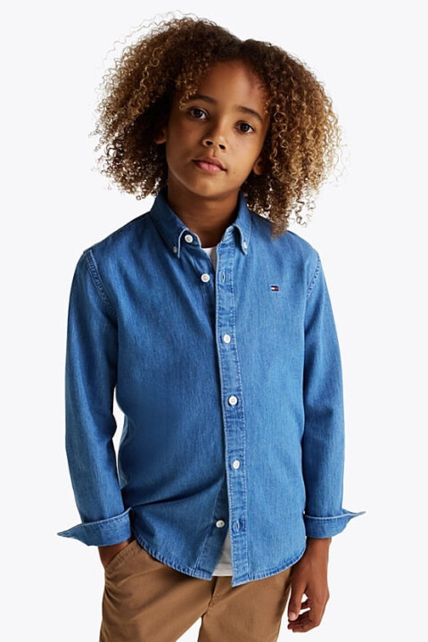Erkek Çocuk Th Chambray Denim Gömlek - Mavi 