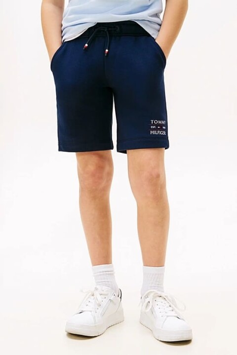 Erkek Çocuk Th Grafik Logo Sweat Şort - Lacivert 