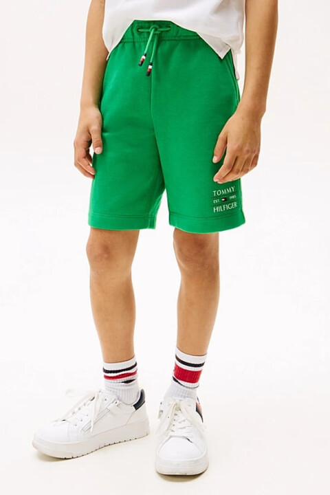 Erkek Çocuk Th Grafik Logo Sweat Şort - Yeşil 