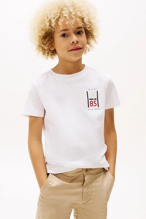 Erkek Çocuk Th Grafik Logo T-Shirt - Beyaz 