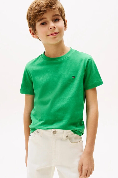 Erkek Çocuk Th Pamuklu T-Shirt - Yeşil 