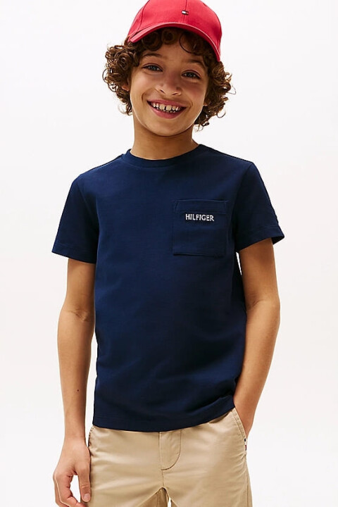 Erkek Çocuk Th Pique Yama Cepli T-Shirt - Lacivert 