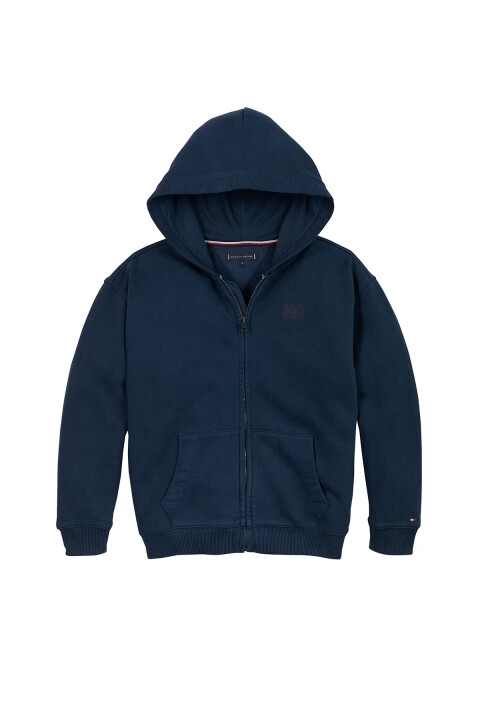 Erkek Çocuk Tonal Flag Emg Fermuarlı Kapüşonlu Sweatshirt - Lacivert 