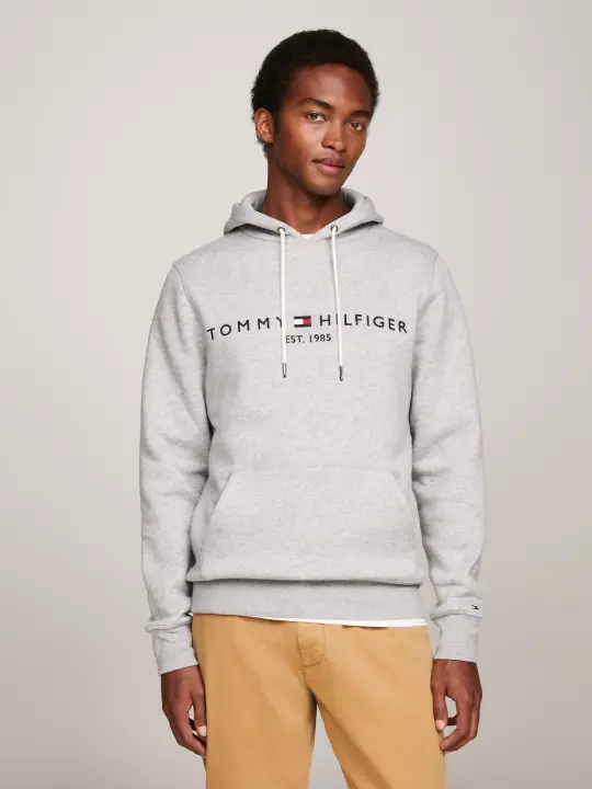 Erkek Core Tommy Logo Sweatshirt-Gri 
