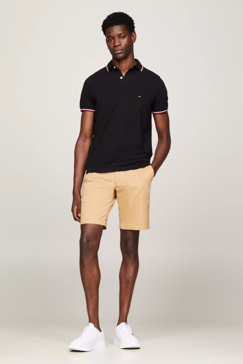 Erkek Core Tommy Tıpped Slım Polo Tişört-Siyah 