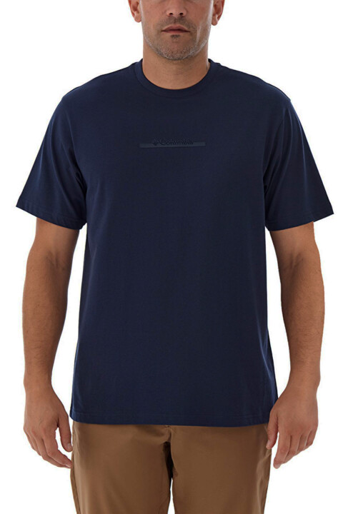 Erkek CSC Bar Split Graphic Kısa Kollu T-Shirt - Koyu Lacivert 