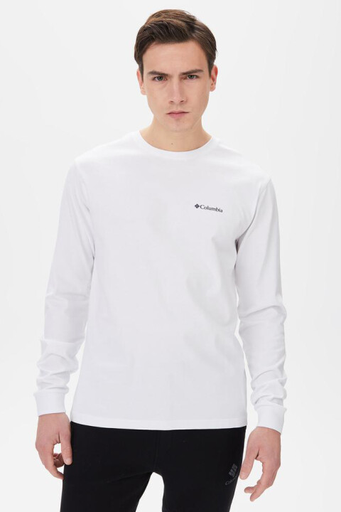 Erkek CSC Basic Uzun Kolllu T-Shirt - Beyaz 