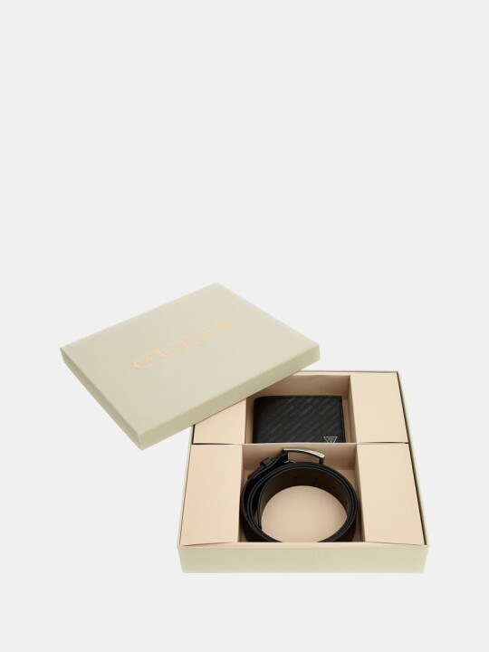 Erkek Cüzdan Ve Kemer Hediye Set Kutusu-Siyah 