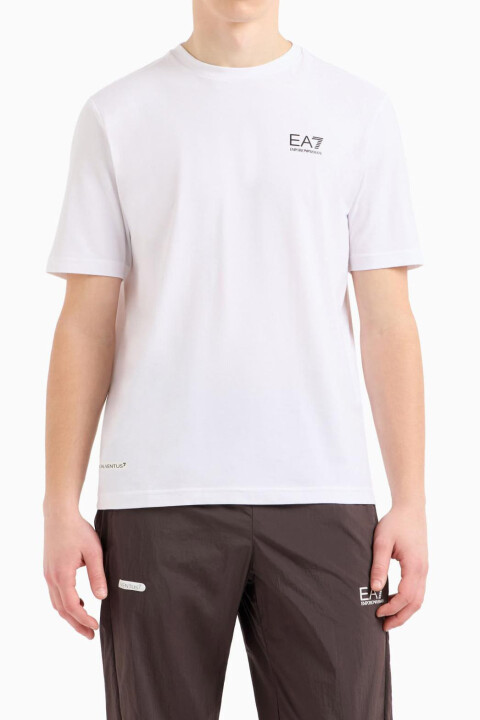 Erkek Ea7 Bisiklet Yaka T-Shirt - Beyaz 