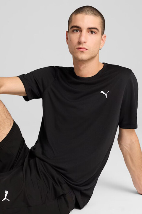 Erkek ESS Small Logo Poly T-Shirt - Siyah 