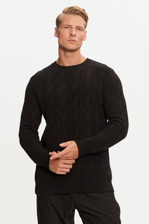 Erkek Evander Normal Kalıp Kazak - Siyah 