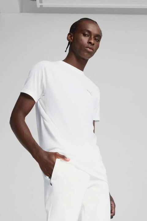 Erkek EVOSTRIPE Kısa Kollu T-Shirt - Beyaz 