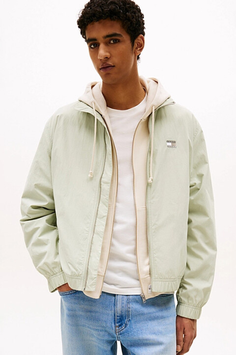 Erkek Fermuarlı Dik Yaka Ceket - Açık Yeşil 