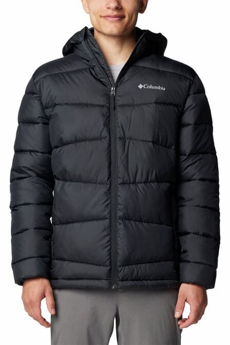 Erkek Fivemile Butte II Tam Kalıp Kapüşonlu Şişme Mont - Siyah 