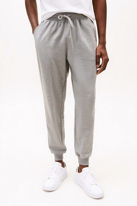 Erkek Flag Embroidery Cuffed Paça Eşofman Altı – Gri Melanj 