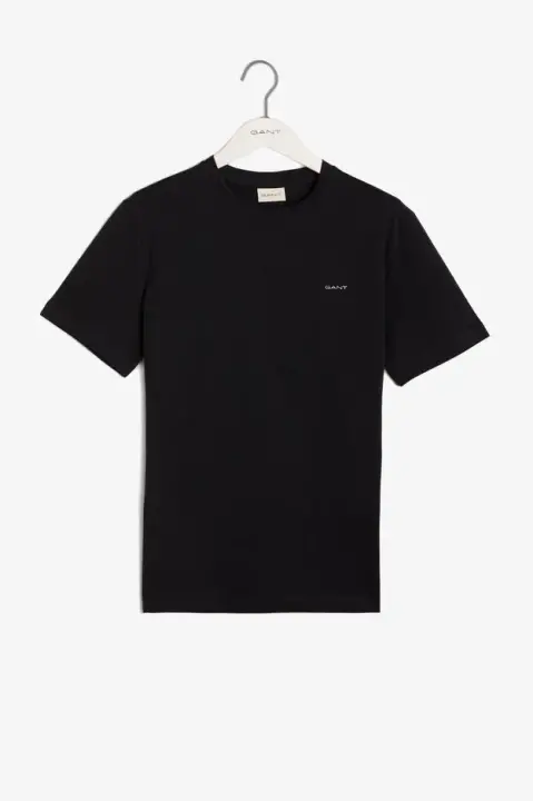 Erkek Gant Regular Fit Bisiklet Yaka T-Shirt / Siyah 